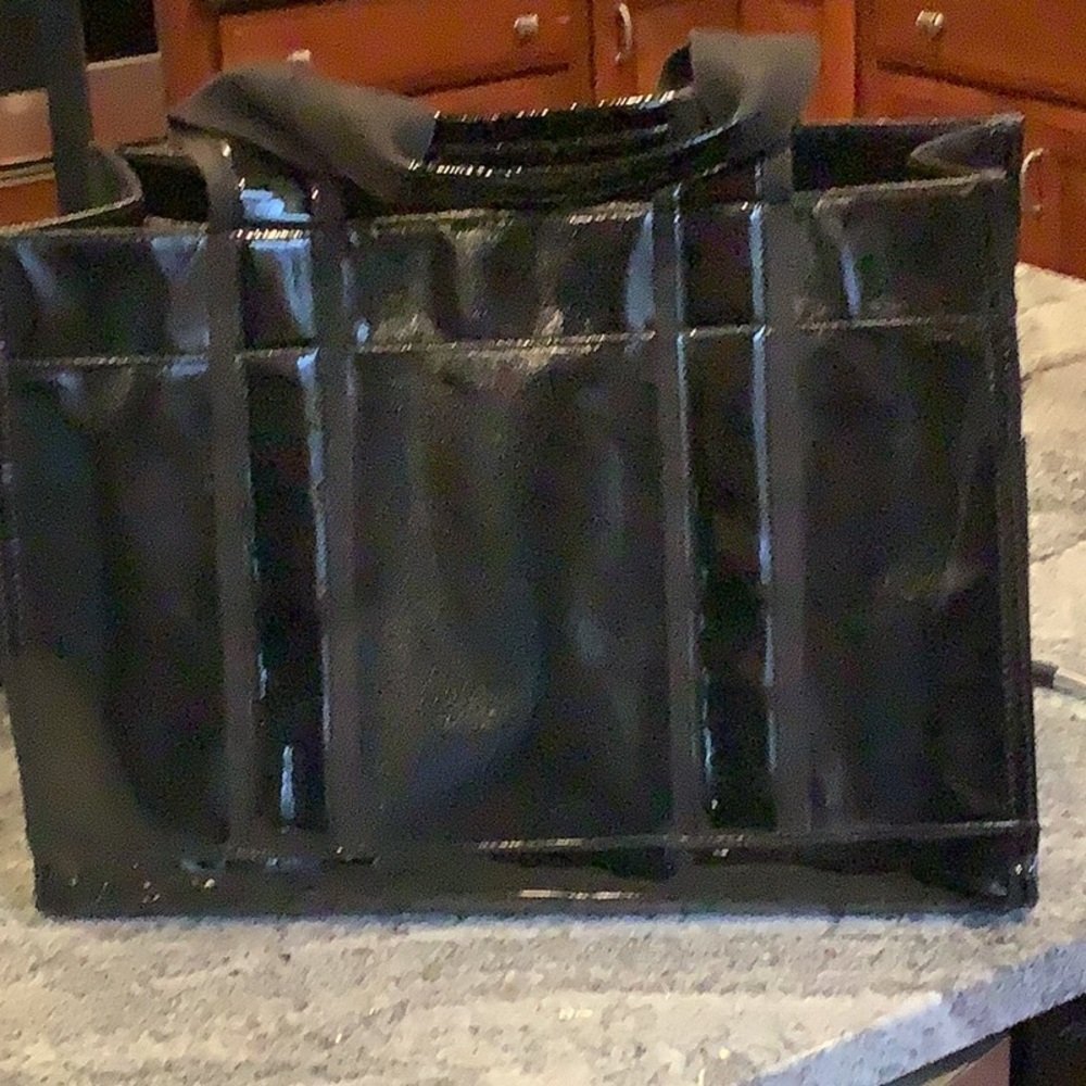 Black patent tote by Tory Burch